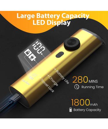 Sejoy Beard Trimmer & Grooming Kit for Men - Cordless Waterproof USB Rechargeable Hair Clippers & Nose Hair Trimmer with LED Display - All-in-One Gold Set - Buy Online on GoSupps.com