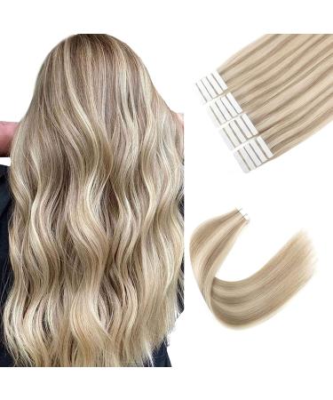 Sixstarhair Real Hair Extensions Tape Ashblond with Blond Skin Weft Hair Experiences Real Hair Tape In Extensions 20 pieces 50 grams #8/60 55 cm P8-60 # - Buy Online on GoSupps.com