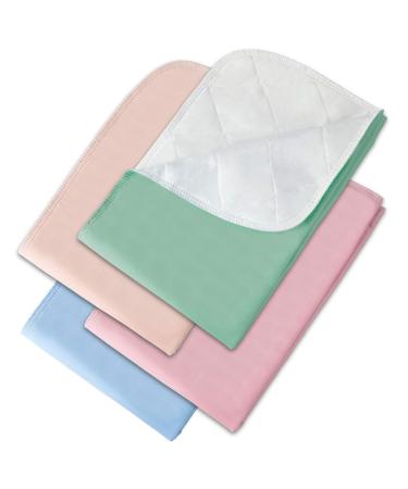 Incontinence Bed Pads - 4 Pack 24 x 36 Reusable Waterproof Mattress Protectors - Highly Absorbent, Machine Washable - for Children, Pets and Seniors - Assorted Colors - Royal Care 24x36 Inch (Pack of 4)