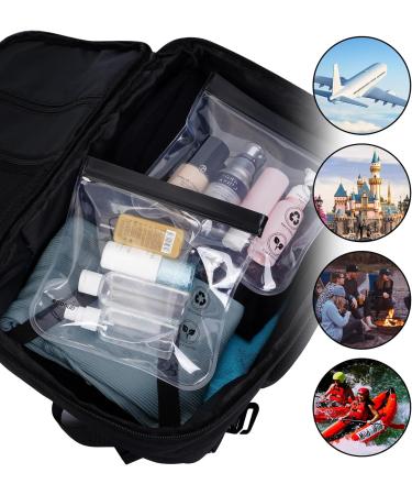 ECOHUB TSA Approved Clear Airport Liquid Bags - 2pcs Grey&Black | Travel Toiletry Bag for Men & Women | Airline Approved Plastic Ziplock Bags 20x20cm - Buy Online on GoSupps.com