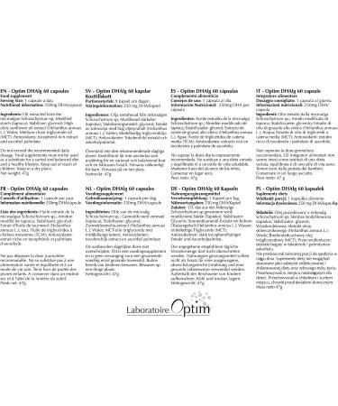 Omega 3 Vegan DHA Sustainably Sourced Seaweed Oil | Highly Dosed 250mg DHA Per Capsule | Omega-3 Dietary Supplement - 60 Capsules | Optim DHAlg - Buy Online on GoSupps.com