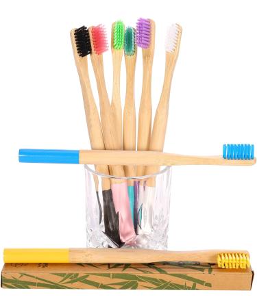 Limewie 8 Pack Wood Toothbrushes - 100% Organic Biodegradable & Colorful Sustainable Toothbrushes for Eco-Friendly Oral Care - Buy Online on GoSupps.com