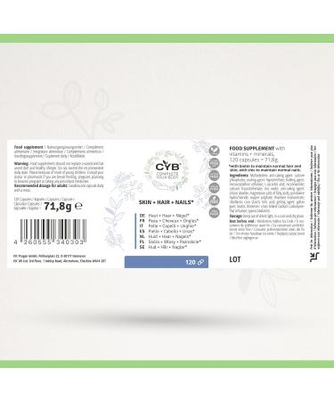 Buy Skin Hair Nails Capsules - Hair Vitamins (120 Vegan Capsules) | Biotin & Laboratory Tested for Healthy Hair Skin & Nails | 4-Month Supply - Buy Online on GoSupps.com