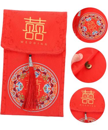 MAGICLULU 2 Pcs Tassel Fabric Red Envelope Hongbao Envelopes Lucky Money Packets Chinese New Year Red Packet Purses for Weddings Red Purse Wedding Cloth Envelopes Money Bag Brocade Christmas Assorted Color 1x2pcs 18X10.5CMx2pcs - Buy Online on GoSupps.com