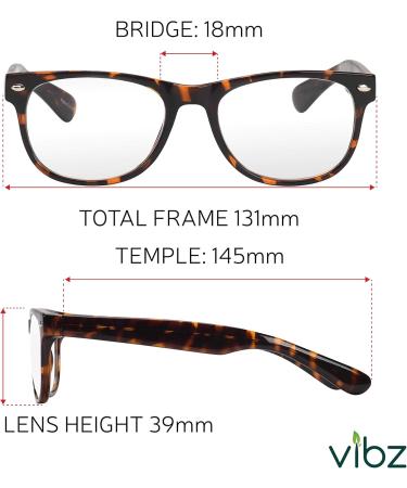 Vibz Blue Light Blocking Glasses for Men & Women | Non-Corrective & Antiglare | Stylish Shiny Tortoise Clear Lens - Buy Online on GoSupps.com