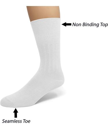 Classic Women's Diabetic Cotton Dress Socks 3-Pack 10-13 White - 5-Pack Set - Buy Online on GoSupps.com