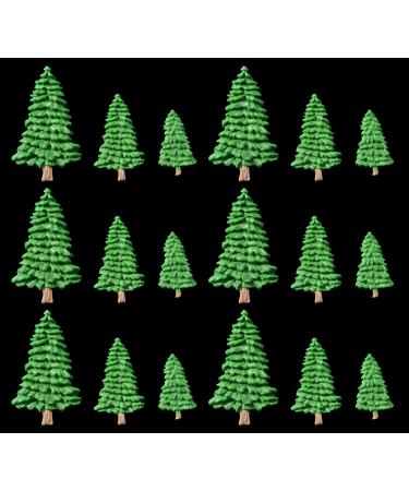 18 x Edible 3D Christmas Trees Set 2 icing toppers cake cupcakes decorations (Green) - Buy Online on GoSupps.com