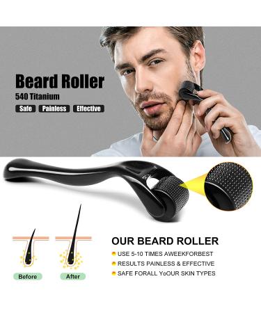 Beard Growth Kit - Derma Roller, Oil, Balm, Comb, Razor & Brush Stands - Men's Gift Set - Buy Online on GoSupps.com