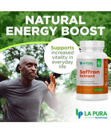 LaPura Pure Saffron Extract 88.5 mg Natural Mood & Energy Booster Supplement Eye & Heart Health Non-GMO Gluten-Free Made in USA 60 Capsules - Buy Online on GoSupps.com