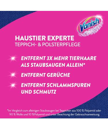 Vanish Pet Expert Carpet Cleaner | 750g Powder for Upholstery Care | Fights Dirt Hair & Urine Odor - Ideal for Large Areas - Buy Online on GoSupps.com