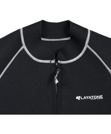 LayaTone 3mm Neoprene Wetsuit Top for Men and Women | Long Sleeve Scuba Diving/Surfing Top | Zipper Wet Suit for Adults | Black - Size Large - Buy Online on GoSupps.com