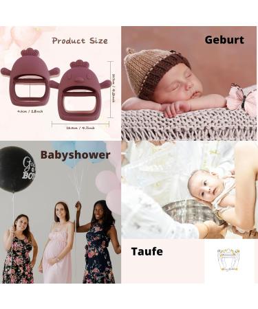 Kingnable Bite Ring for Babies - BPA Free Silicone Dental Aid Toy (3 Months+) - Soothes Wounded Gums - Dark Pink - Buy Online on GoSupps.com