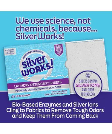 Premium Laundry Detergent Sheets - Silver Ion Odor Elimination | Powerful Fresh Linen Washer Sheets (40 Sheets - Buy Online on GoSupps.com