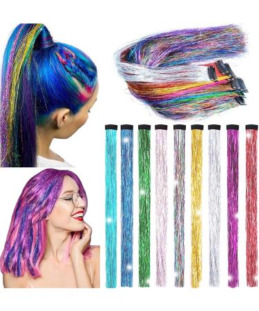 Hair Extensions Clip In Hair Extensions Colored Hair Extensions 22Inch Straight Color Clip in on Hair Extension Rainbow Party Highlights Synthetic Hairpiece for Girls Hair Pieces(5-sancai) 22inches 5-sancai - Buy Online on GoSupps.com