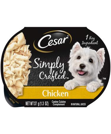 Cesar Simply Crafted Meal Topper Wet Dog Food, Pack of 10 Chicken 1.3 Ounce (Pack of 10)