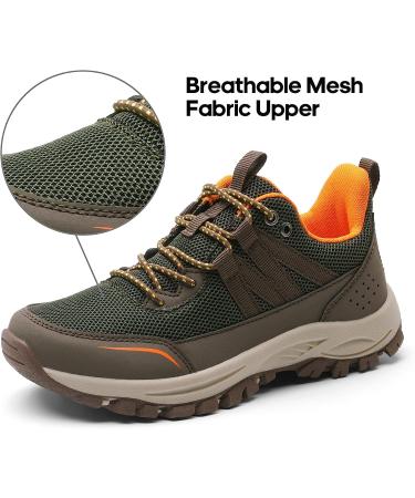 NORTIV 8 Kids Hiking Shoes - Outdoor Lightweight Sneakers for Boys and Girls (Size 1 Little Kid, Army Green) - Buy Online on GoSupps.com