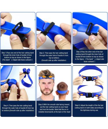 Haircut Bands Curved Silicone Hair Bands Washable Haircut Guide Tape Adjustable Haircut Stencil Soft Comfortable Hair Cutting Guide Hair Cutting Tools for Home blue - Buy Online on GoSupps.com