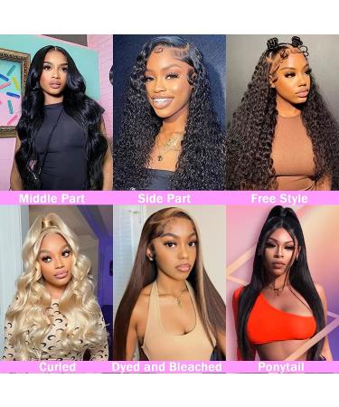 24 Inch 13x6 HD Lace Front Wig Human Hair | Pre Plucked 180 Density Straight Wig for Women | Natural Black with Baby Hair | Glueless - Buy Online on GoSupps.com