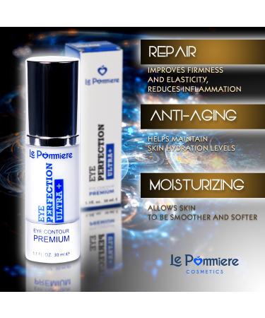 Le Pommiere Under Eye Cream 1.1 fl oz - Anti Bags, Dark Circles, Puffiness & Crow's Feet - Vitamin E Infused, Anti-Wrinkle Eye Contour Moisturizer for Face & Skin - Buy Online on GoSupps.com