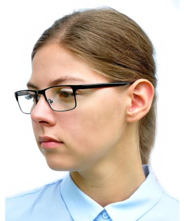 Mini Metal Blue Light Blocking Reading Glasses - Stainless Steel Frame (Black) | Anti Blue Light Filter | 1.5 Dioptres - Unisex - Buy Online on GoSupps.com