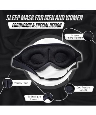 Premium 3D Sleep Mask for Men & Women - Comfortable Eye Mask for Travel Yoga & Sleeping - Adjustable Strap & 99.9% Light Blocking - Buy Online on GoSupps.com