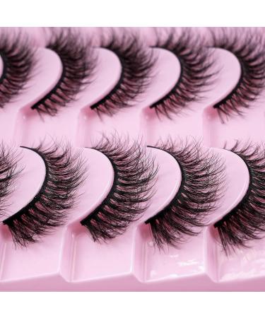 Buy 10 Pairs 3D Natural Wispy Cat Eye Mink Lashes - Fluffy & Thick False Eyelashes (W55) | International Shipping - Buy Online on GoSupps.com