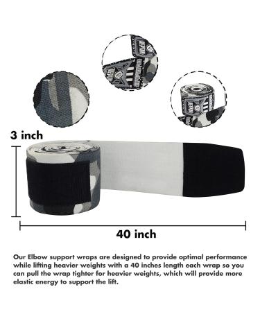 REPTON Elbow Wrap Sleeves for Weightlifting, Powerlifting & CrossFit | Adjustable Compression Support for Tendonitis - Grey Cemo - Buy Online on GoSupps.com