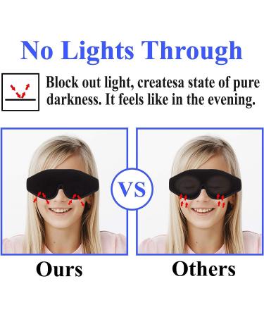 Kids' Memory Foam 3D Contoured Sleep Mask - Blockout Light Eye Cover for Boys and Girls - Dark Blue - Buy Online on GoSupps.com