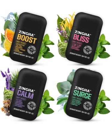 Natural Aromatherapy Dual Nasal Inhaler Stick Uplifting Essential Oil Blend for Refreshing Scents & Daily Clarity | Portable, Travel-Friendly Nasal Stick for Aromatic Enjoyment Essential Oil Mix 4pk