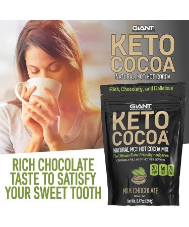 Keto Cocoa Mix with 6g MCTs - Sugar Free Hot Chocolate for Ketogenic Diet | Gluten Free | 20 Servings - Buy Online on GoSupps.com