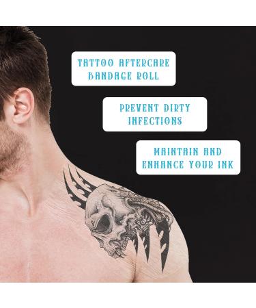 Houseables Waterproof Tattoo Bandage Roll 4x 11 Yards - Clear Adhesive Dressing Wrap for Aftercare, Healing, and Recovery - Transparent Wound Film & Skin Shield - Buy Online on GoSupps.com