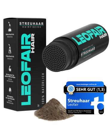 Leofair hair compression - 100% natural - scatter hair for full and dense hair in seconds!Premium hairdressing hair - 28g - Perfect look for men & women (medium brown)