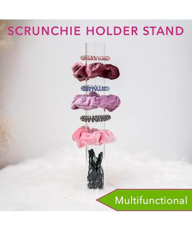 Clear Acrylic Strawbre Scrunchie Holder Stand Organizer - Hair Tie & Jewelry Storage for Teen Girls | VSCO Room Decor & Gift - 11 Inches - Buy Online on GoSupps.com