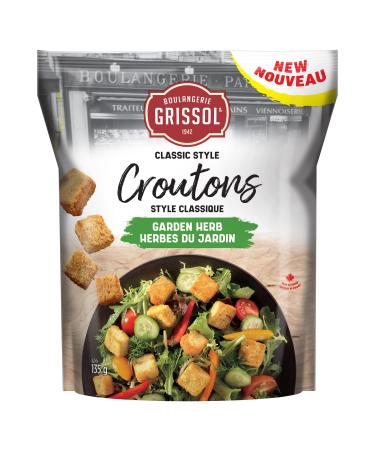 Boulangerie Grissol Croutons Classic Style Garden Herb - Add Delicious Flavour and Crunchy Texture to Your Salads and Soups 135g Unit Pack