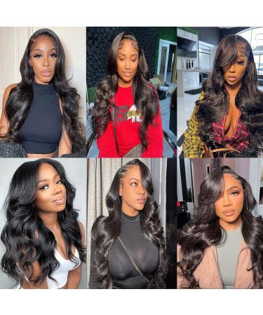 Aaliweya 5x5 HD Lace Closure Human Hair Wig Body Wave 22 inch - Natural Black - Pre Plucked with Baby Hair - 150% Density - Buy Online on GoSupps.com