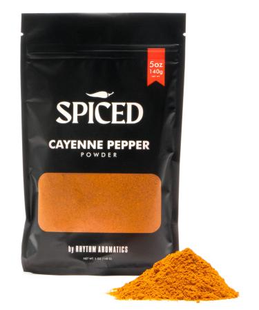 SPICED Cayenne Pepper Powder Spicy Flavor Enhancing Ingredient for Grown Ups 40k SHU for Sauce, Dry Rubs, 5 Oz.