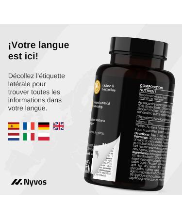 Ashwagandha Shoden Ultra 35% de Withanolides 15 000 mg quivalent | 7x plus concentr que l Ashwagandha KSM-66 | Soutien la concentration au sommeil profond et l nergie | 120 g lules Nyvos - Buy Online on GoSupps.com