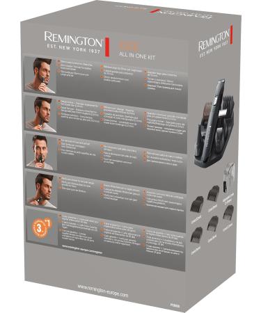 Remington Personal Groomer Edge PG6030 - Ultimate Facial & Body Hair Styling Set with 4 Attachments - Black - Buy Online on GoSupps.com