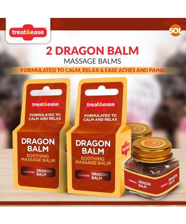 SOL 2pk Dragon Balm 60g Tiger Red Heat Rub for Pain Relief - Muscle & Headache Balm Cream - Back Pain, Neck & Shoulder Rub - Oriental Balm + Sticker - Buy Online on GoSupps.com