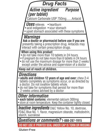 Ravazzi Equate Extra Strength Antacid Chewable Wintergreen Tablets Over The Counter 750 mg 96 Ct - Buy Online on GoSupps.com