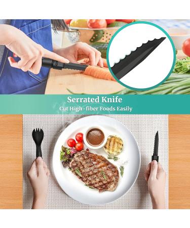 Tactical Spork Spoon Combo - 3-in-1 Camping Utensils 2 Pack (Black) | Backpacking & Camping Gear - Buy Online on GoSupps.com