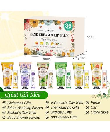 Lot de 36 cr mes pour les mains et baumes l vres en vrac cadeaux pour demoiselles d'honneur cadeaux de remerciement et cadeaux pour enterrement de vie de jeune fille avec cartes de - Buy Online on GoSupps.com