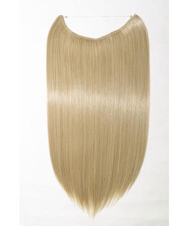 20 Inches Straight Hair Extensions Secret Headband No Clip Easy Invisible Crown Wire in Hair Extensions Hairpiece for Women Ash blonde mix bleach blonde Ash blonde mix bleach blonde 20 Inch