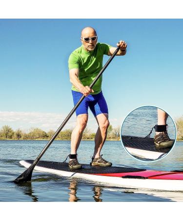2-Piece Coiled Surfboard Leash Set | Surfing Leg Rope & Ankle Strap | Black SUP Leash Rope for Paddle Board | Surf Straps Stay on Board - Buy Online on GoSupps.com