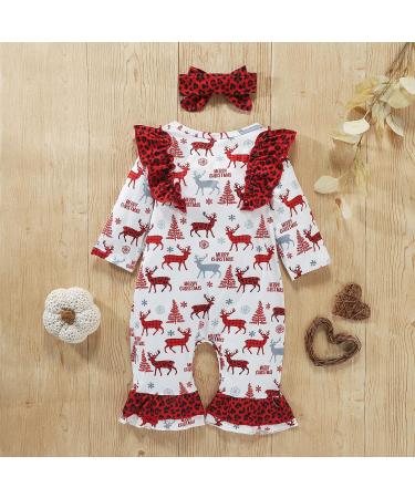 Loalirando Baby Christmas Romper Jumpsuit 3-6 Months - Reindeer Design | Xmas Outfit for Newborns and Toddlers - Buy Online on GoSupps.com