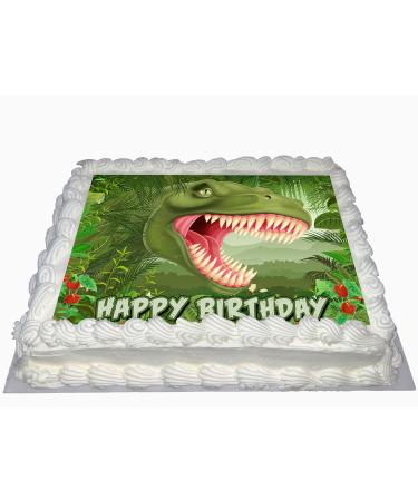 TREX DINOSAUR HAPPY BIRTHDAY PARTY EDIBLE ICING LARGE COSTCO CAKE TOPPER