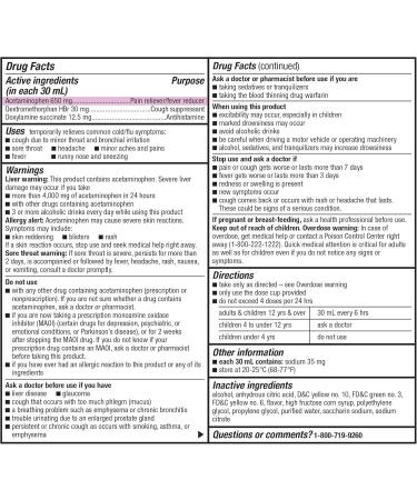 GoodSense Nighttime Cold and Flu Liquid Medicine 6 Hour Relief of Fever Sore Throat Sneezing Runny Nose Cough Original Flavor - Buy Online on GoSupps.com