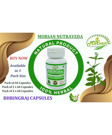 Bhringraj Capsules for Men & Women | Premium Ayurvedic Herbal Supplement | 500 mg | 60 Veggie Capsules | Natural Eclipta Prostrata | 240 Count - Buy Online on GoSupps.com