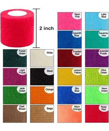 BQTQ 40 Rolls Self Adherent Wrap 2 Inch - Rainbow Self Adhesive Bandages for Wrist, Ankle Swelling & Sprains - Buy Online on GoSupps.com