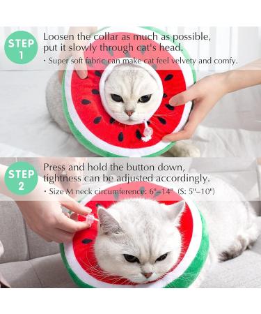Crazy Bean Postoperative Protective Collar for Cats | Soft Adjustable & Comfortable Kitten Collar in Watermelon - Safe Recovery Solution - Buy Online on GoSupps.com